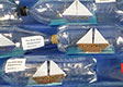 Ships in bottles made by students at Koromatua School 2